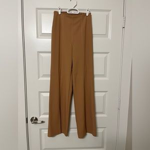 XS tan fitted dress pants with slit in the middle of leg